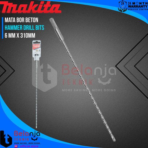 Makita Mata Bor Beton 6MM X 310MM SDS Plus Mata Hammer Drill Bits 6 MM