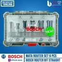 Bosch Router Bit Set Straight 6 Pcs 1/4 Inch Shank Mata Profil Trimmer