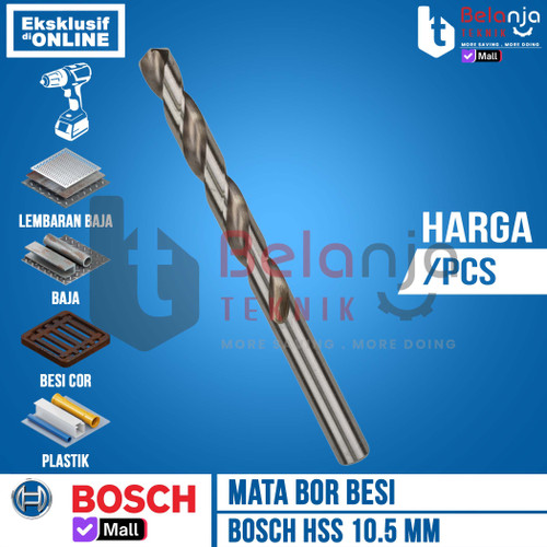 Bosch Mata Bor Besi 10.5mm HSS-G HSS G 10.5 mm Metal Drill Bits Bosch