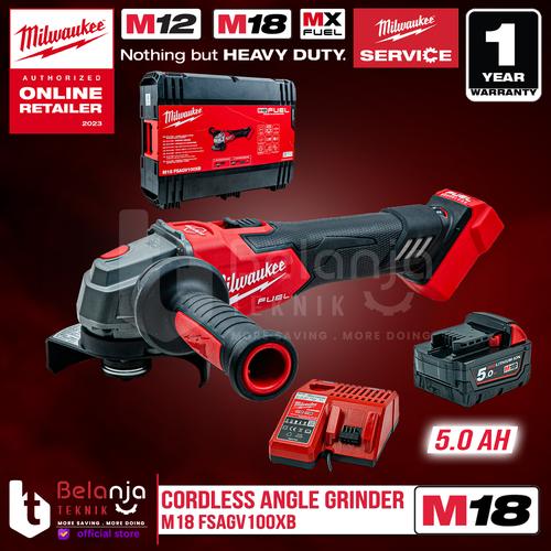Milwaukee Angle Grinder M18 FSAGV100XB-0X Gerinda Baterai 4" 18V 5 AH