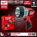 Milwaukee Led Spot Light M12 SLED-0 Lampu Senter Kerja Spotlight 12 V