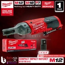 Milwaukee Compact Impact Ratchet M12 FIR14-0 Kunci Rachet 1/4 In 12 V