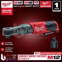 Milwaukee Compact Impact Ratchet M12 FIR12-0 Kunci Rachet 1/2 In 12 V