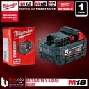 Milwaukee Battery M18 B5 Baterai 18V 5 AH 18 Volt M18B5 REDLithium Ion