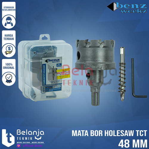 Benz Mata Bor Holesaw TCT 48 MM Mata Bor Plong Metal Besi Hole Saw