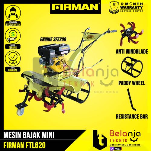 Firman Mesin Bajak Sawah FTL 620 Basah Kering Cultivator SFE200 6.5HP