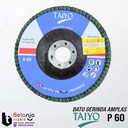 Taiyo Mata Batu Gurinda Amplas Susun 4" Inch Grid Grit 60 Flap Disc 4