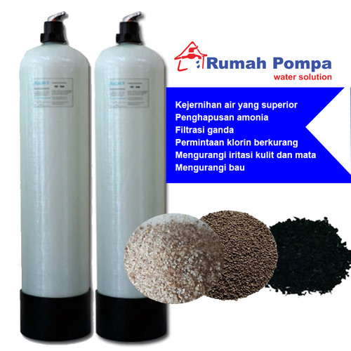 PAKET FILTER AIR 2 TABUNG | FILTRASI ZAT LOGAM BERAT, WARNA, DAN BAU