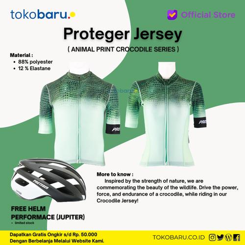 Jersey Sepedah Proteger Men's Crocodile Mint Green
