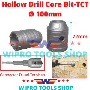Hole Saw Beton Hollow Drill Core Bit TCT Ukuran 100mm Wipro