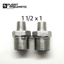 Double nepel Reduce stainless steel 304 1 1/2" x 1"