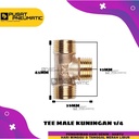 Nepel Tee / Tee kuningan Male drat 1/4"