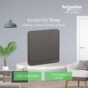 Schneider Electric AvatarOn Saklar 3 Gang 2 Arah Grey-E8333L2LED_DG_G3