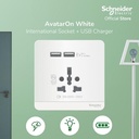 Schneider Electric AvatarOn Int Socket 16A USB 2.1A - E8342616USB_WE