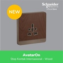 Schneider Electric AvatarOn Wood Stop Kontak International - 1 Gang