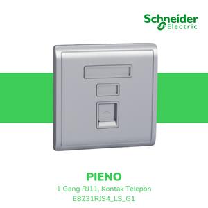 Schneider Electric PIENO 1 Gang RJ11, Kontak Telepon - E8231RJS4_LS_G1