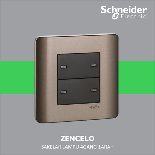 Schneider Electric ZENcelo Saklar Datar 4 Gang 1 Arah - E8434_1_SZ_G3