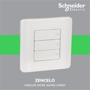 Schneider Electric ZENcelo Saklar Datar 3 Gang 2 Arah - E8433_2_WE_G3
