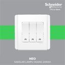 Schneider Electric Neo Saklar Lampu 3 Gang 2 Arah- E3033V2_EWWW_G3