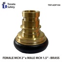 Adaptor Reducer Female Machino 2" x Male Machino 1.5" - Brass