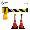 Safety Cone Belt 2 Meter  Pita Pembatas Kerucut Tonata  Hitam Kuning