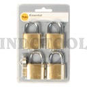 GEMBOK SET 4PCS / INDOOR BRASS STANDARD PADLOCK SET 40mm YALE