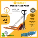 Hand Pallet Manual SUN-Lift 2500 Kg / 2.5 Ton Lebar Garpu Kecil