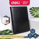 Deli Buku Catatan Sampul Kulit / Leather Cover Notebook A5 120 Lembar Hitam 3315
