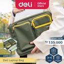 Deli Tas Laptop /Tas Selempang / Laptop Bag 9 Partisi Gratis Tas Kecil