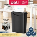 Deli Paper Shredder Penghancur Kertas Strip Cut 6 Lembar 10 L ET101SC