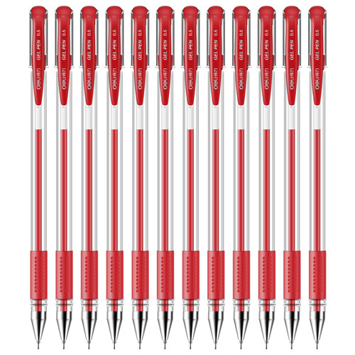 Deli Gel Pen / Pulpen Gel 0.5 mm Tinta 400 Meter Isi 12 pcs 6601-12PCS