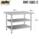 working table stainless / meja stainless 1,5 meter RWT-156C-2