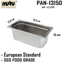 food pan 1/3 ketinggian 15 cm stainless steel Mutu PAN-13150