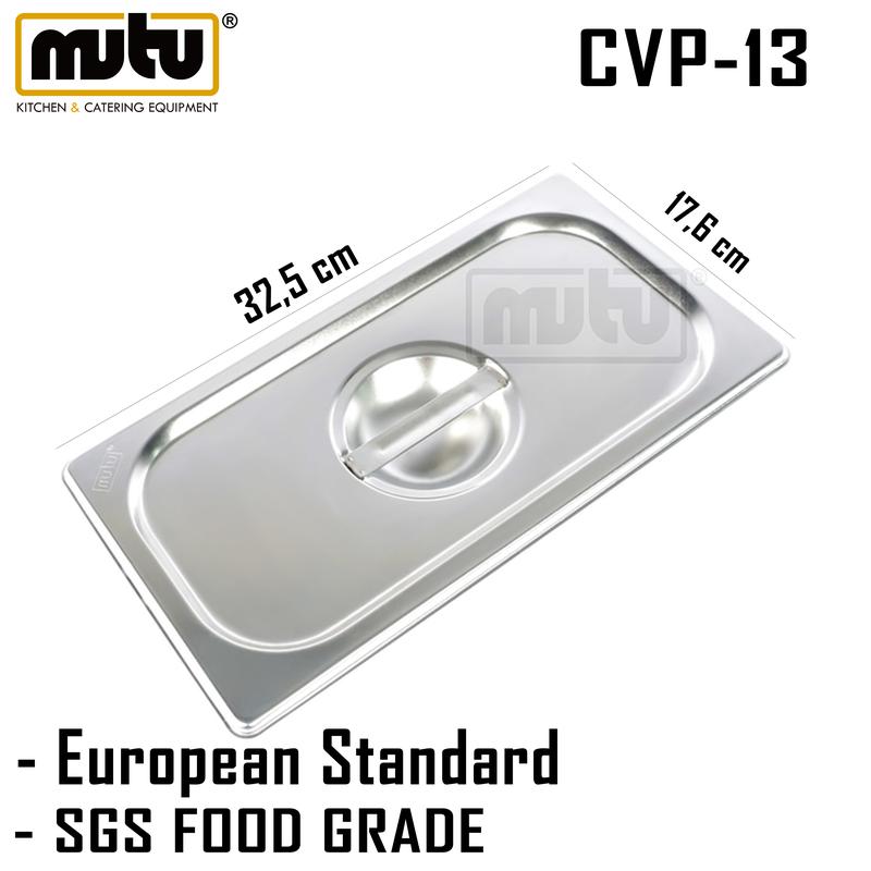tutup food pan 1/3 stainless steel   Mutu CVP-13
