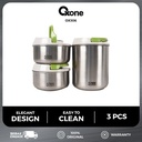 Oxone OX306 Vacuum Stainless Jar 3pcs/NewArrival/Desain Elegan