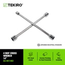 Tekiro 4 Ways Cross Wrench 14 Inch /Kunci Palang / Tools - Alat Perkakas