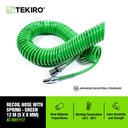 TEKIRO RECOIL HOSE 12 METER HIJAU WITH SPRING /SELANG SEPIRAL