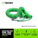 TEKIRO RECOIL HOSE 15 METER HIJAU WITH SPRING /SELANG SEPIRAL