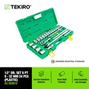 Tekiro 1/2 Inch Set 6 Pt 8 - 32 Mm Plastik 24 Pcs / Kunci Sock Set / Socket Set / Tools - Alat Perkakas