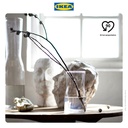 IKEA TIDVATTEN Vas Bunga Kaca Dekorasi Meja 17cm