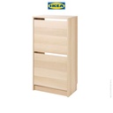 IKEA BISSA Rak Kabinet Sepatu Dengan 2 Kompartmen Kayu 49x28x93 cm