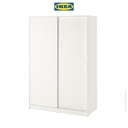 IKEA KLEPPSTAD Lemari Pakaian Pintu Geser Minimalis Putih 117x176 cm