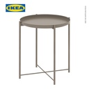IKEA GLADOM Meja Baki Multifungsi Abu-Abu/Krem Bahan Baja 45x53 cm