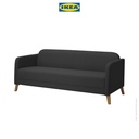 IKEA LINANAS Sofa 3 Dudukan Minimalis Abu-Abu Tua
