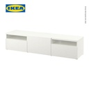 IKEA BESTA Meja TV Minimalis Putih dengan Laci 180x42x39 cm
