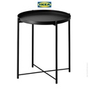 IKEA GLADOM Meja Baki Multifungsi Hitam Bahan Baja 45x53 cm