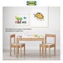 IKEA LATT Meja Belajar Anak dengan 2 Kursi Bahan Kayu