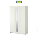 IKEA BRIMNES Lemari Pakaian 3 Pintu dengan Cermin 117x190 cm