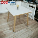 SAPPORO CONDOTTI SQUARE 80 - Meja Makan Marmer Persegi | Dining Table Besi Kayu