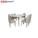 SAPPORO CARONITI - Meja Makan Set Marmer | Dining Set Marmer